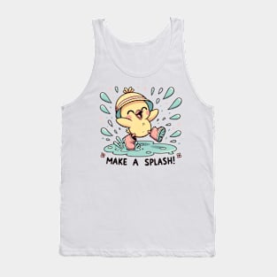 Joyful Duckling Dive: Splish-Splash Fun Tank Top